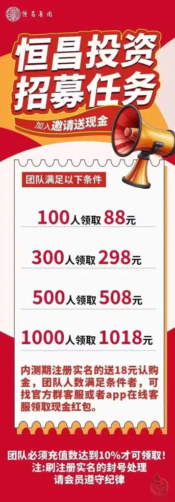 新车恒昌基金，首码今日上线送18米，团队管道无限代收益插图4
